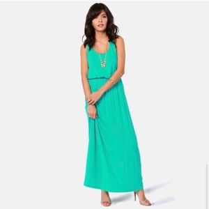 Lush Racerback Maxi Dress Sea Green Size M